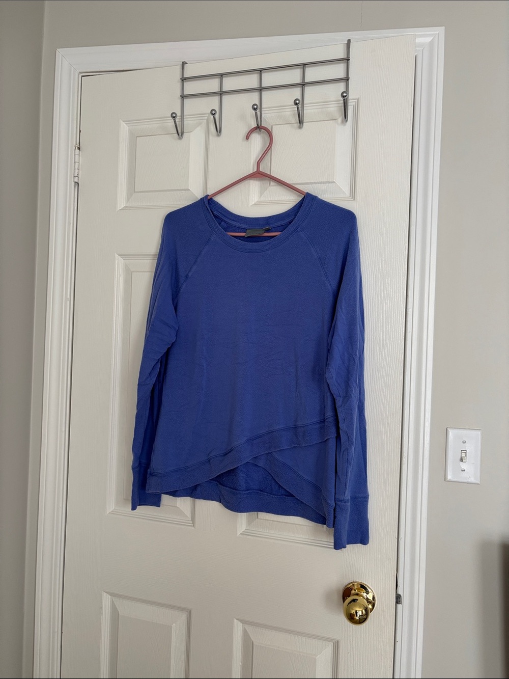 Athleta Periwinkle Layered-Hem Long Sleeve Pullover
